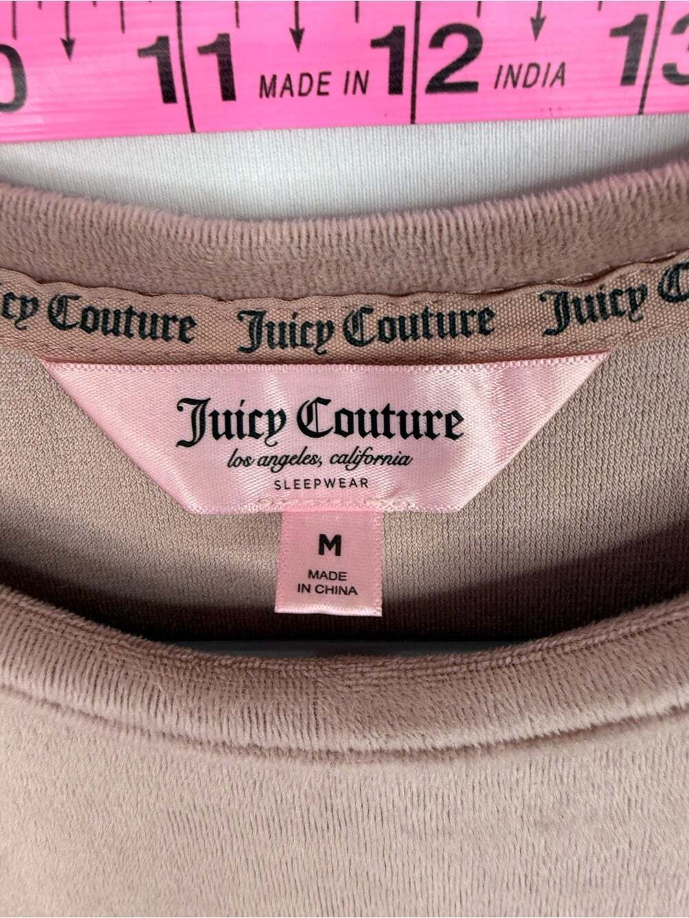 Juicy Couture shirt rhinestone Rose Brown Velour Logo Tee View 6